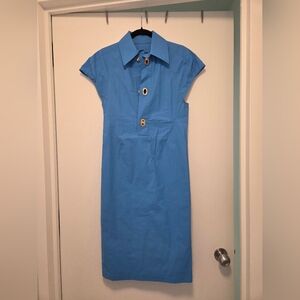 Bottega Veneta Blue Button-Up Women's Dress